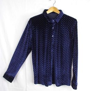 L/S Blue Velvet Button-down